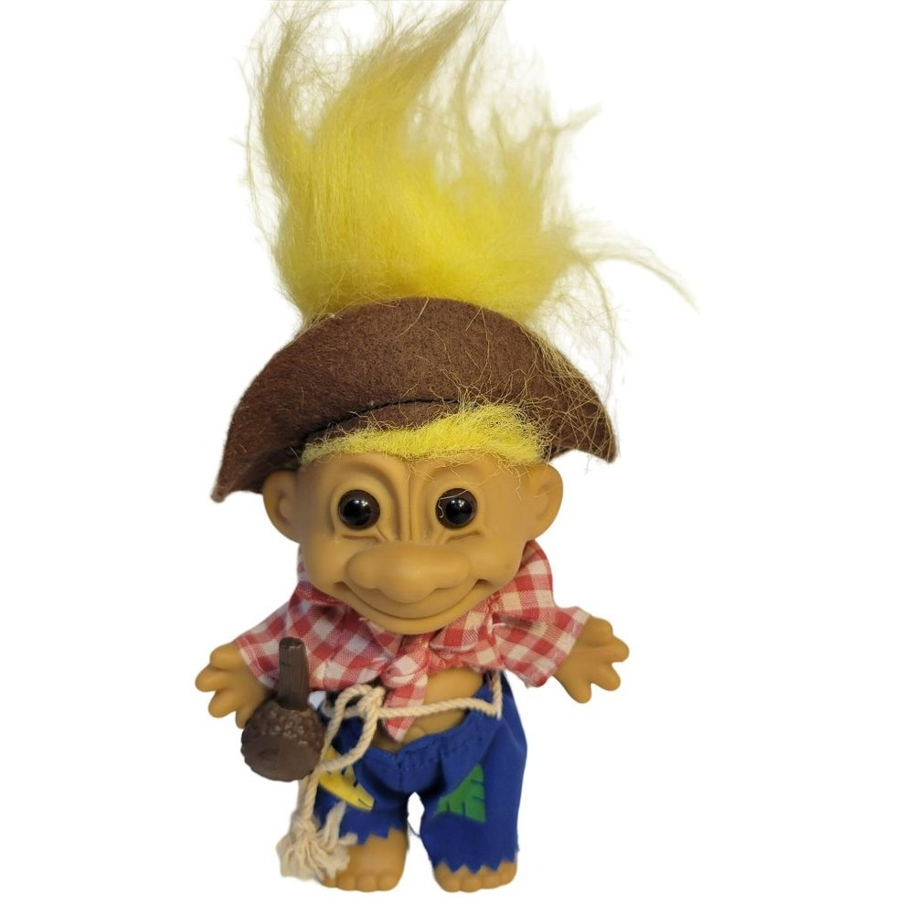 Hillbilly Troll Doll Russ Yellow Hair Hat